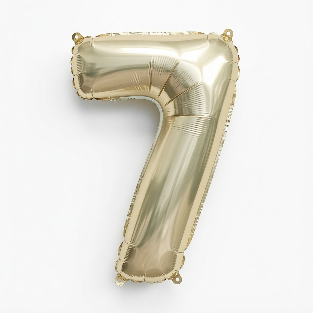 WHT/GLD A/F BLLN NUM 7