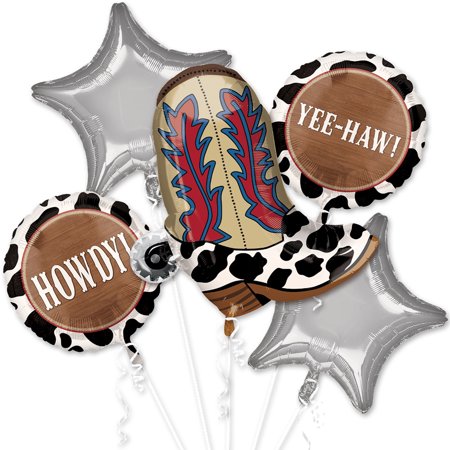 Yee-Haw! Cowboy Balloon Bouquet - 5 Pieces