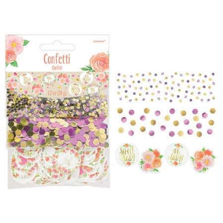 1.2 oz. Floral Baby Foil Confetti - Multicolor, 1 piece 