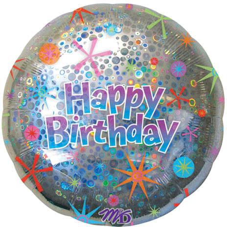 Happy Birthday Circles Balloon - Multicolor, 32 pieces 