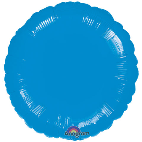 18" Metallic Circle Standard Balloon - Blue
