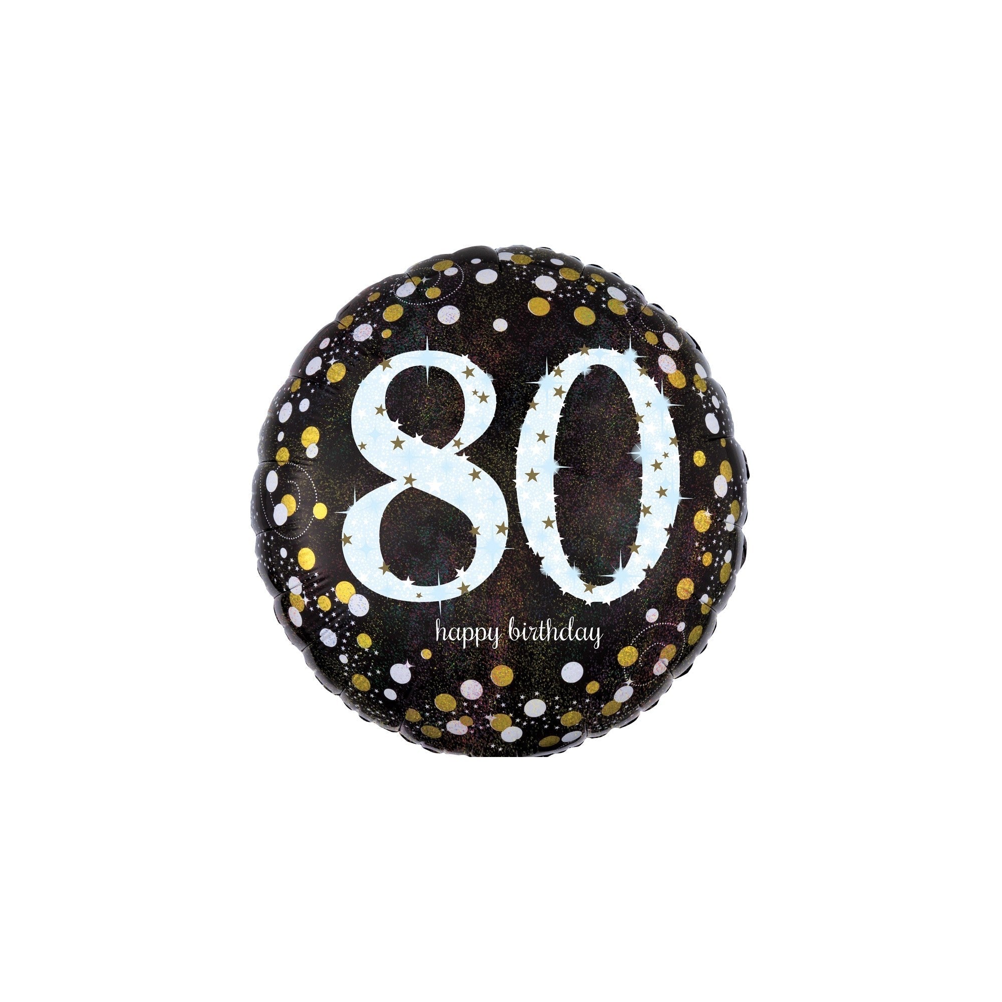 17" birthday black sparkle 80th