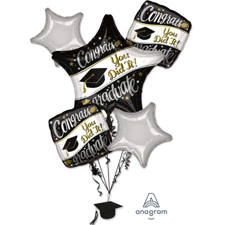 Graduation On Your Way Balloon Bouquet - 5 Pieces