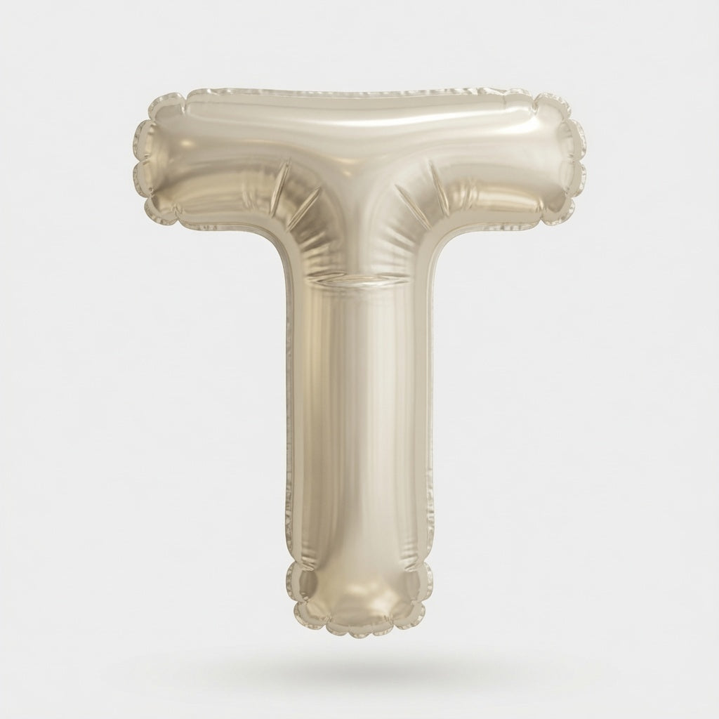 MINI WHT/GLD LTR T